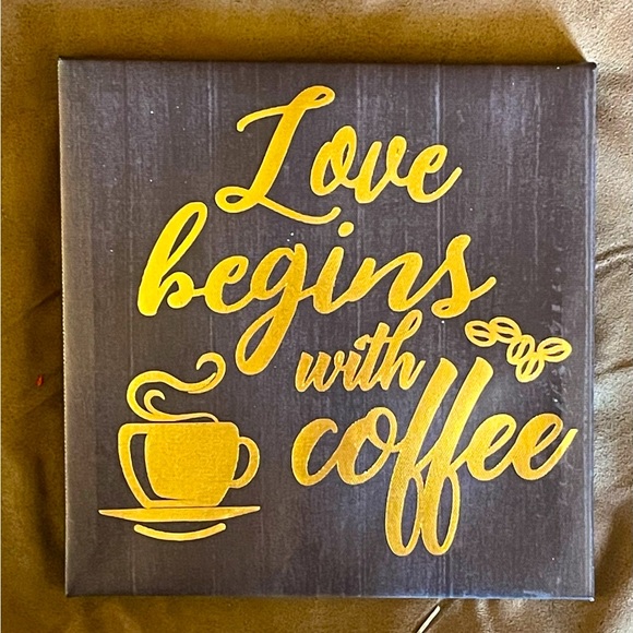 Kitchen Love Begins With Coffee Canvas Poshmark